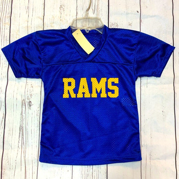 Kids Unisex 2T-Med Blue & Gold Rams Football Uniform Mesh All Sports Jersey NWT - Picture 1 of 2